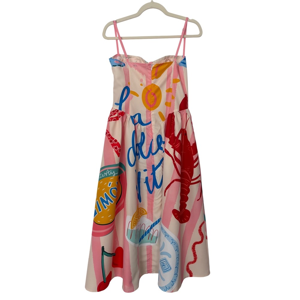 Nice To Meet You La Dolce Vita European Vacation Tropical Lemon Pockets Dress M - Picture 3 of 7